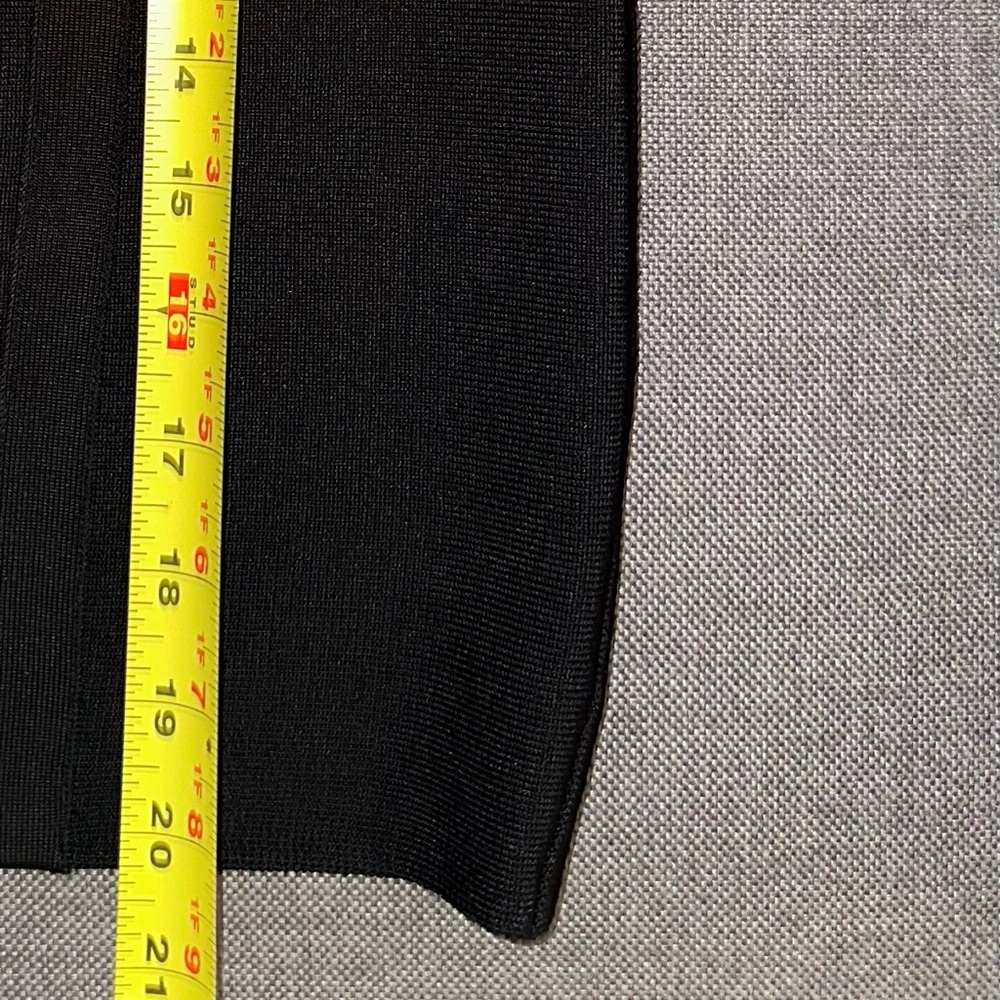 bebe Office Siren Stretch Bandage High Waisted Deep Black Pencil Skirt Medium - Picture 6 of 6